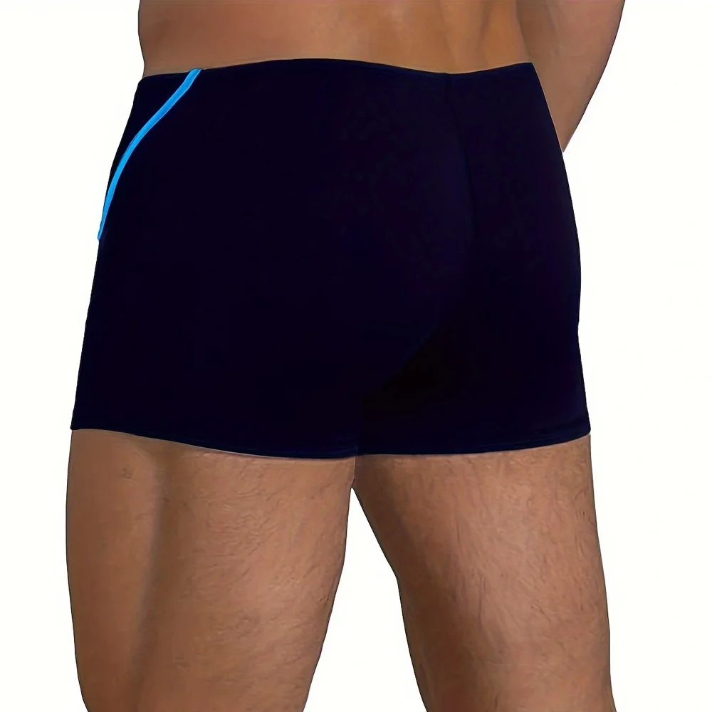 Men's Solid Color Quick-Dry Breathable Swim Trunks, Low Waist Sexy Beach Surfing Trunks With Pad Holiday Swimwear Short Swimsuit