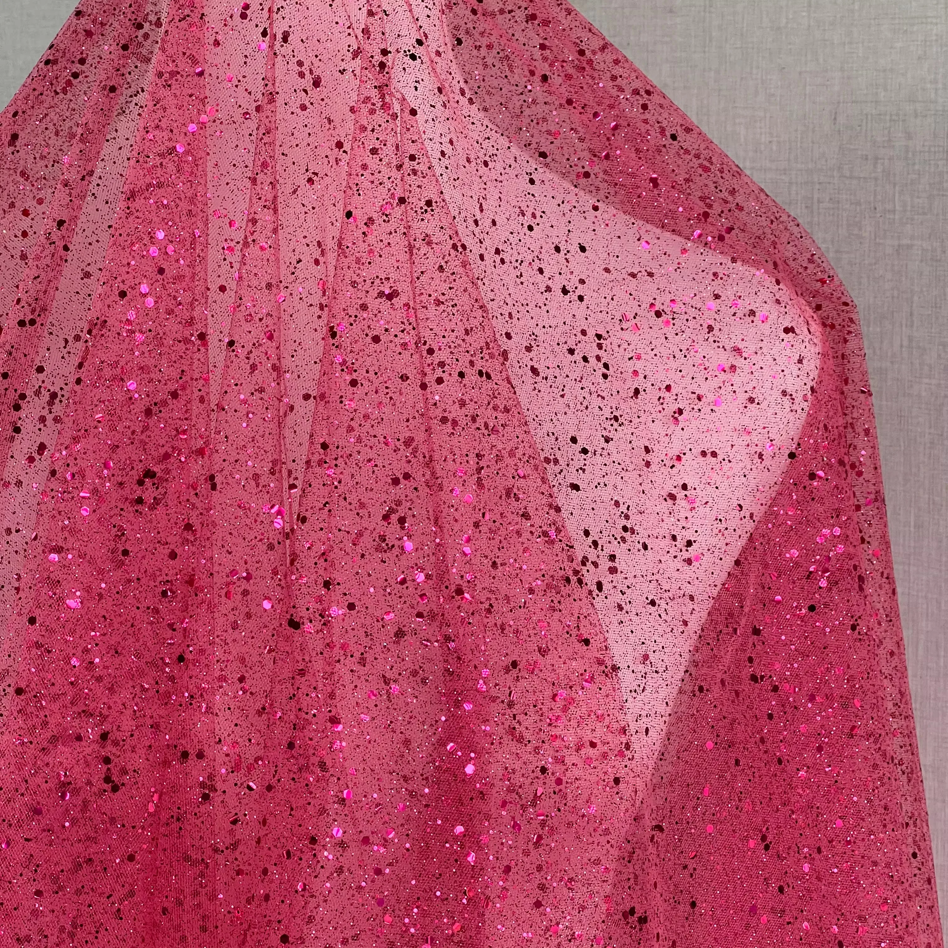 

5yard Hot stamping glitter telas pink soft mesh fabric Wedding Dress DIY handmade wedding veil fabrics for patchwork