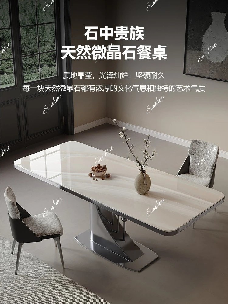Slate dining table Household modern simple rectangular natural microcrystalline stone marble dining tableXX