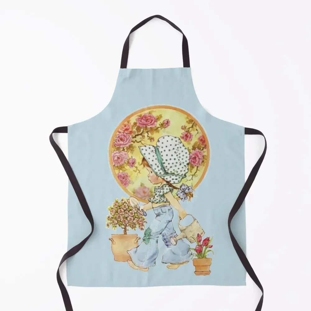 Sarah Kay - Girl, roses and watering can (Ziggurat color) Apron Cute Kitchen Accessories Kitchen Items Apron