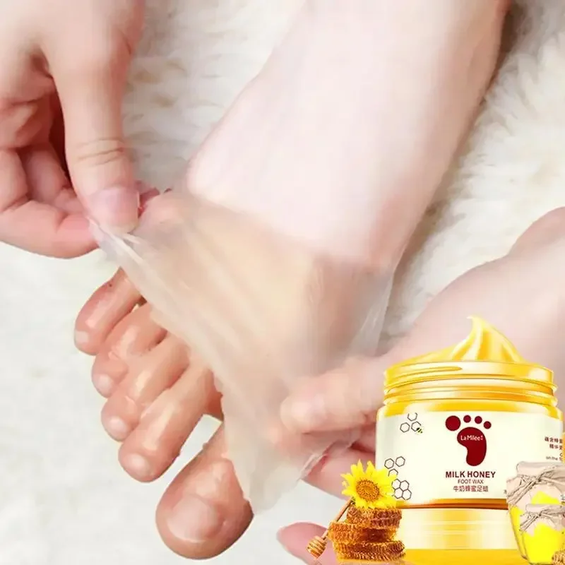 

2pc 150ml Honey Milk Foot Wax Feet Mask Moisturizing Hydrating Nourishing Whitening Peel Off Dead Skin Exfoliating Anti-dry Mask