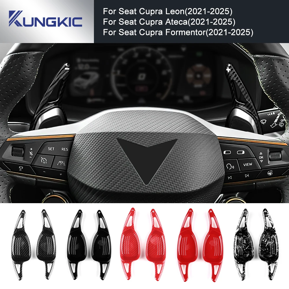 Paddle Shifters ABS Carbon Fiber For Cupra Leon Formentor Ateca 2021 2022 2023 2024 2025 2026 For Steering Wheel Shift Paddles