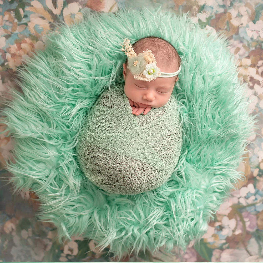 Don&Judy Newborn Photography Props Soft Baby Faux Fur Long Pile Blanket Background Kid Layer Cute Infant Photo Shoot Accessories