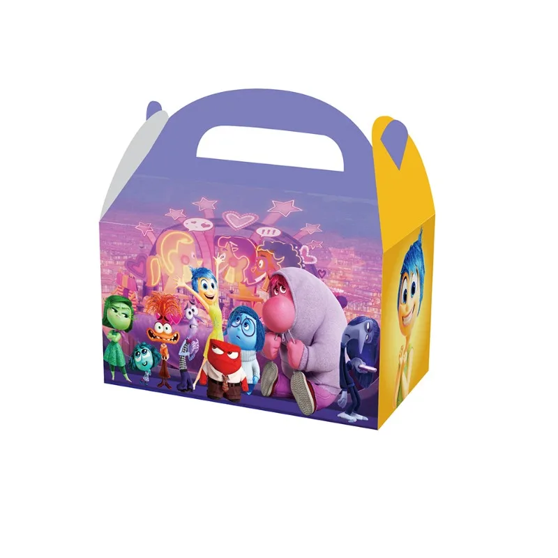 Boîte-cadeau Disney Inside Out 2 pour décoration de fête d'anniversaire, accessoires de dessin animé, boîte à bonbons, boîte en carton à main, fournitures de fête, 12 pièces