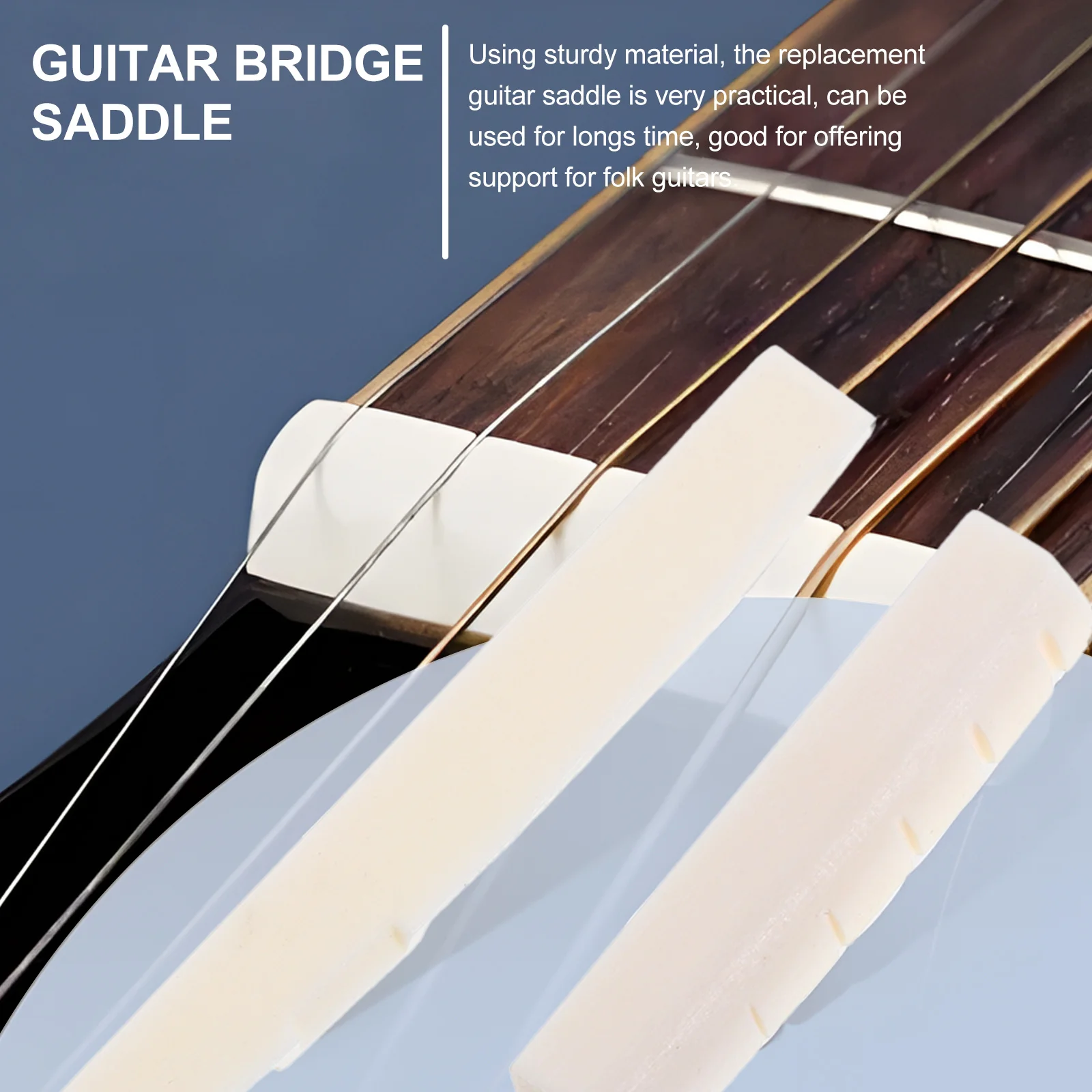 

2Sets Guitar Bridge Saddle Nut Replacement Acoustic Folk Guitar Bridge Accessories Instrument Parts String Instrument Parts