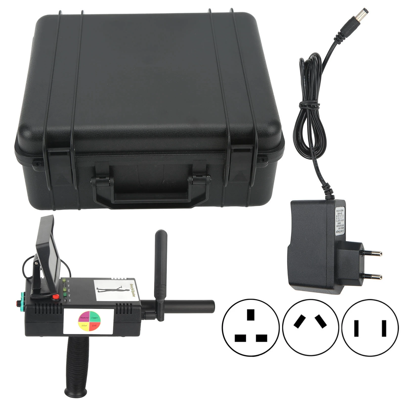 Detector de metais detector de metais abs habitação sensível estável digitalização rápida localizador de tesouro para ouro prata cobre tesouro finder
