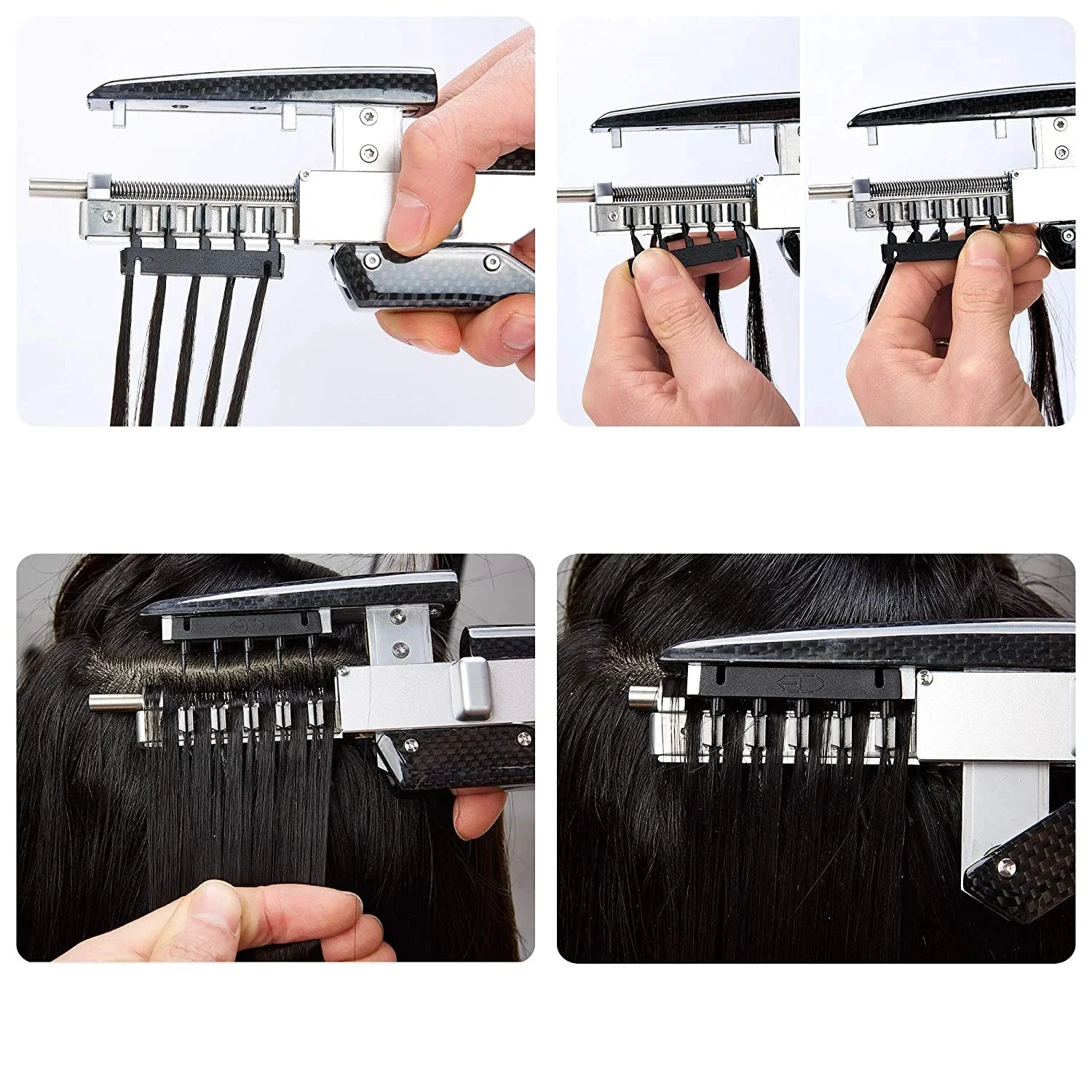 6D2 أبازيم 40 قطعة 3 ألوان الشعر التمديد أبازيم ل 6D2-آلة وصلات شعر بشرية استبدال أدوات 40 قطعة/الحزمة #1