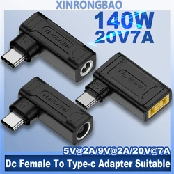Dc Female To Type-c Adapter Suitable For 140w Pd Power Supply Adapter 5v/9v/20v7A Automatic Recognition Female To C Male Adapter