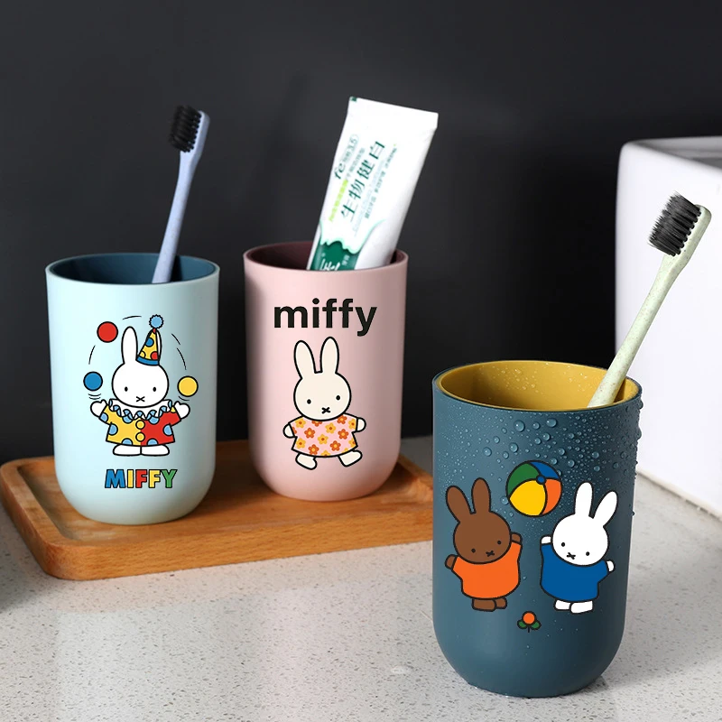 Miffys Woman Man Water Cup Kids Bathroom Toothbrush Cup Kawaii Mouthwash Cups Anime Cartoon Tooth Cups Boy Girl Toothbrush Mugs