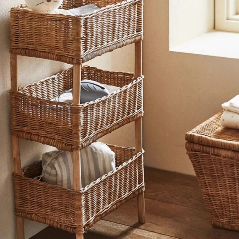 Natural rattan fabric floor-to-ceiling three-layer washable multi-layer solid wood