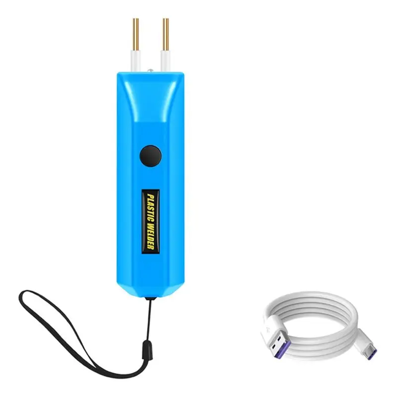 【new-a08r】プラスチック溶接機キット-クラック修復ツール-2in1-ホットプラスチックポータブル充電ケーブル-ブルー