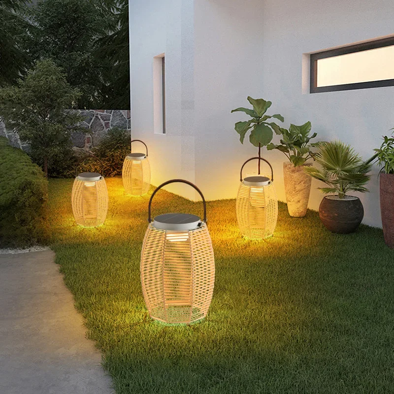 

Outdoor Lamp Waterproof Courtyard Villa Garden Lamp Modern Minimalist Terrace Solar Lawn Woven Lamp Garden Porch Villa Lights