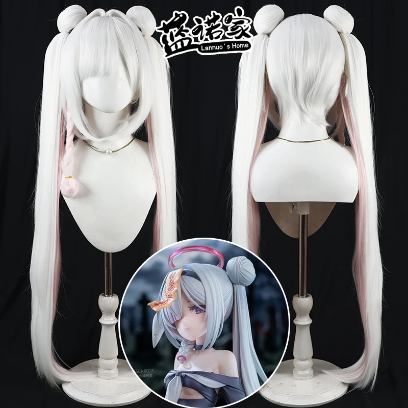 Parrucca cosplay Anime Blue Archive Plana Cos Puntelli per feste di carnevale di Halloween Fibra sintetica resistente al calore + cappuccio per parrucca