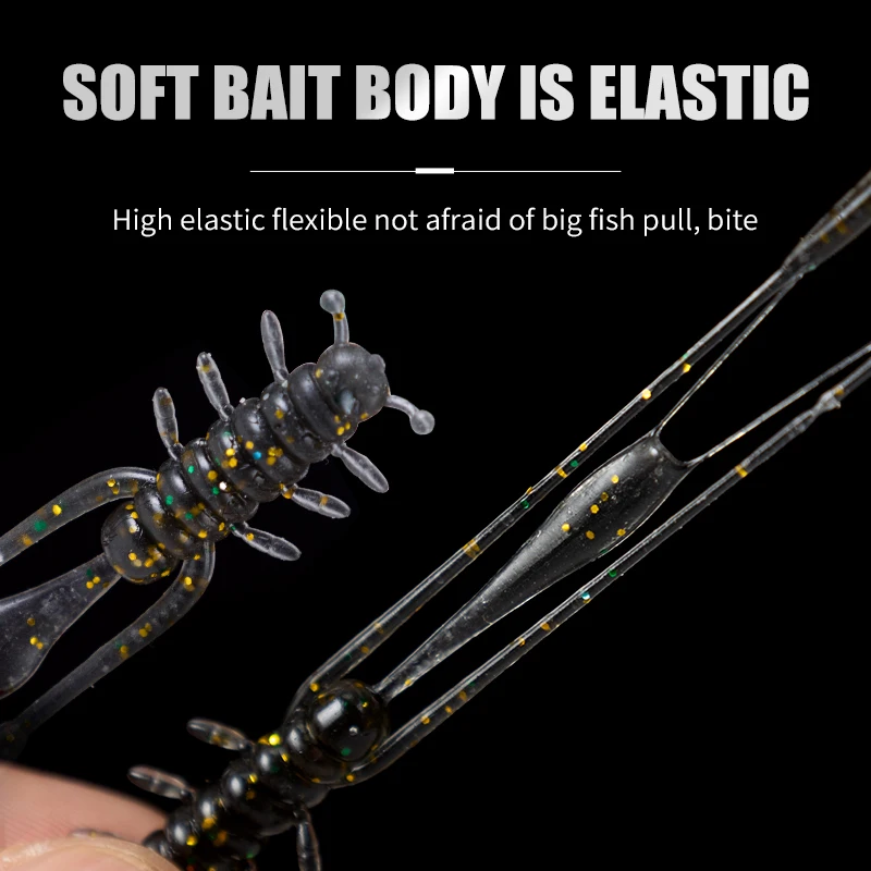 LUSHAZER 20 قطعة/الوحدة لينة إغراء يرقة الاصطناعي السحر 45 مللي متر الصيد الطعم ل باس الكارب دودة صغيرة لينة الصيد السحر #4