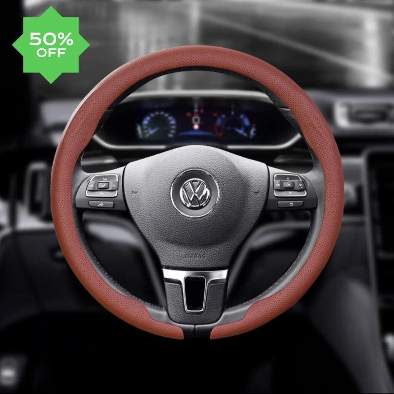 

No Smell Thin For VW Volkswagen Golf Steering Wheel Cover Genuine Leather Carbon 1.6 1.4TSI 2.0TSI 1.2TSI 2011 2012 2014 2015