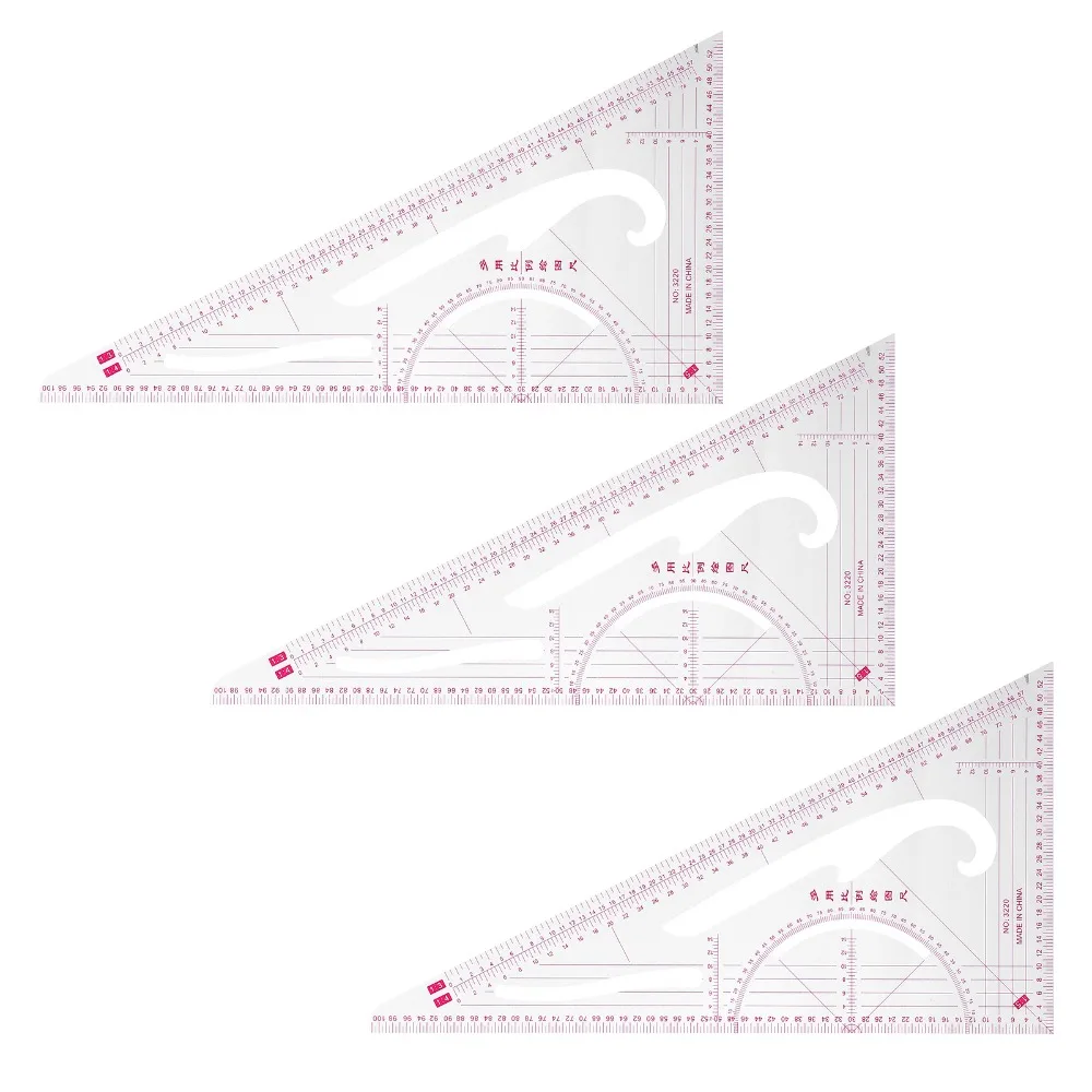3pcs Flexible Sewing Ruler Precise Measurement Scale Clear Markings Garment Ruler Multifunctional Ruler Pattern Making