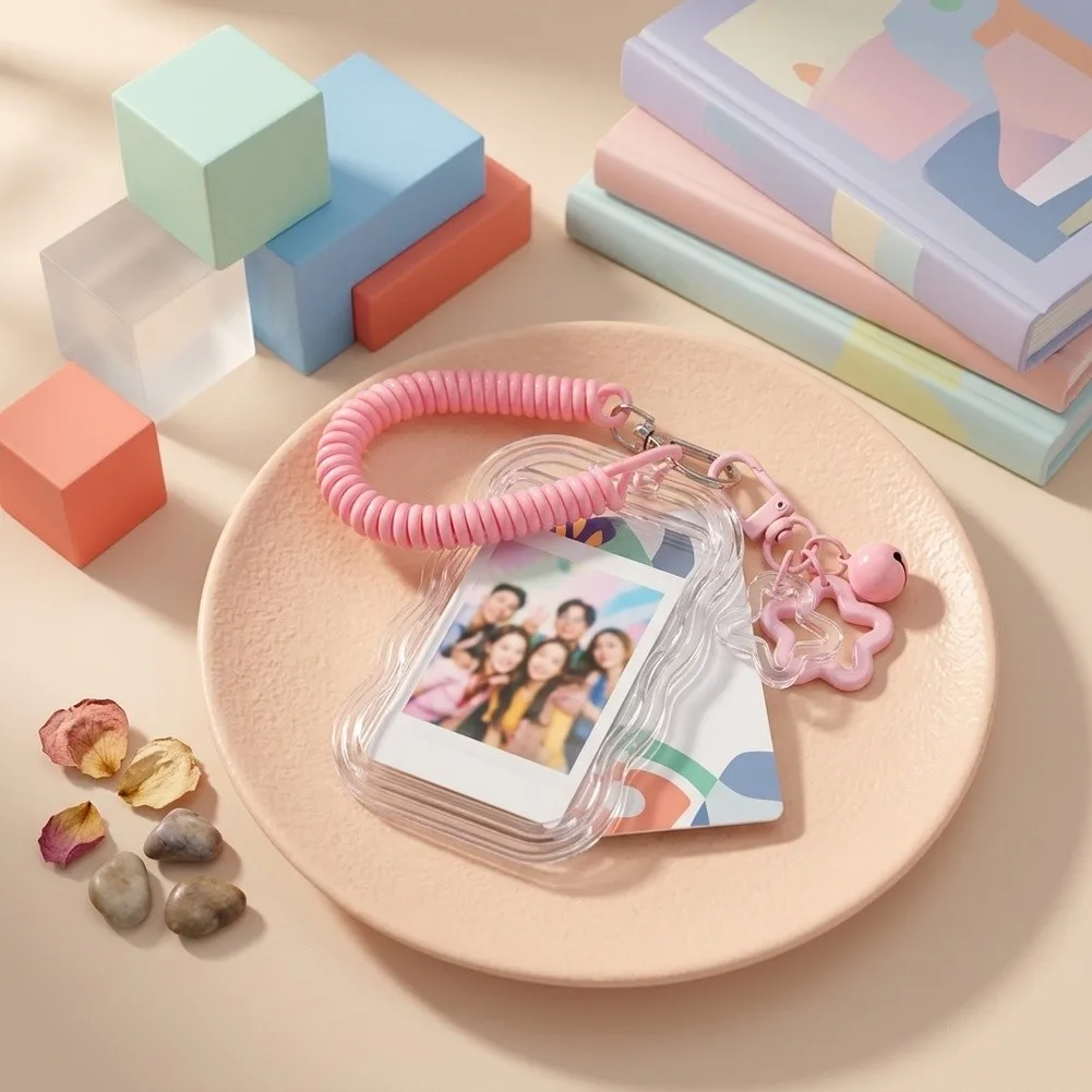 3-Pack Transparent Silicone Card Holders with Coiled Wrist Lanyard and Star Bell Accents for Everyday Card Use