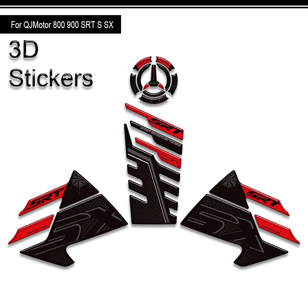 ل QJ موتور SRT 800 900 SX دراجة نارية اكسسوارات خزان الوقود وسادة واقية يغطي مقاوم للماء ثلاثية الأبعاد الراتنج ملصقات عدة 2023-2025