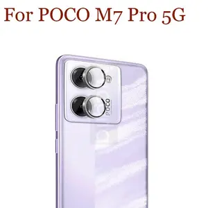 Bilashmart Camera Lens Protector Xiaomi POCO M7 Pro 5G Lens Glass Alloy Steel Invisible Split Type 3D Design HD Clear cover