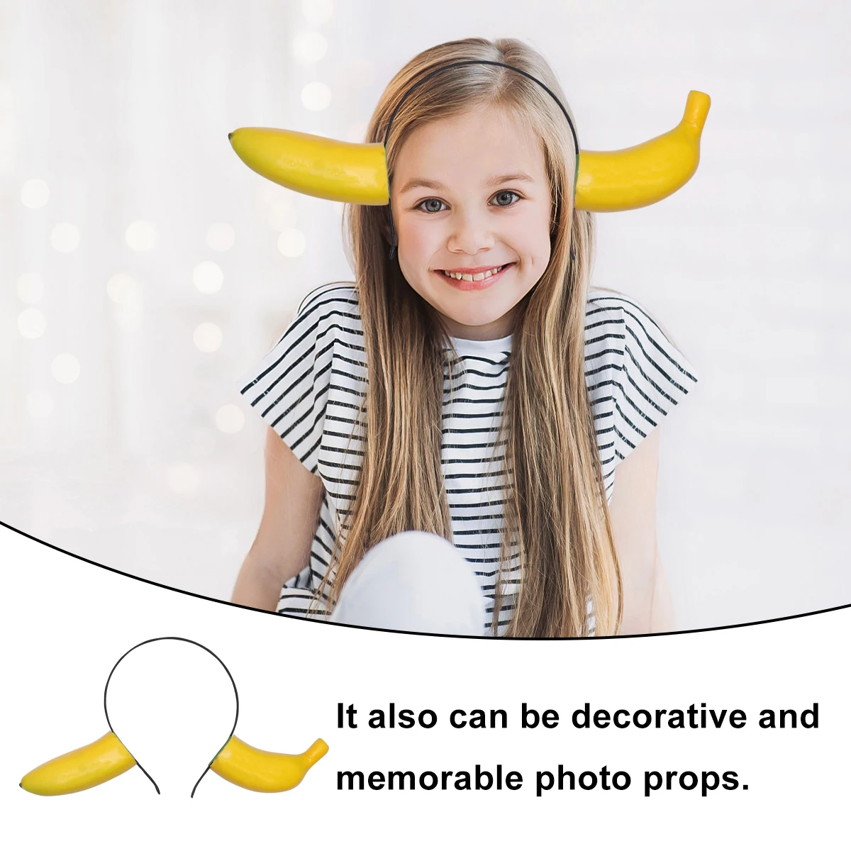 

Funny Banana Hair Hoops Lightweight Comfortable Kids Adult Party Favors Halloween Cosplay Headwear Photo Props