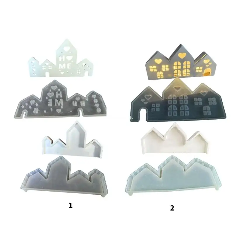 

House Silicone Molds Resin Crafting Moulds Silicone Art Craft Molds House Ornament Molds for Hand-Making Crafting Dropship