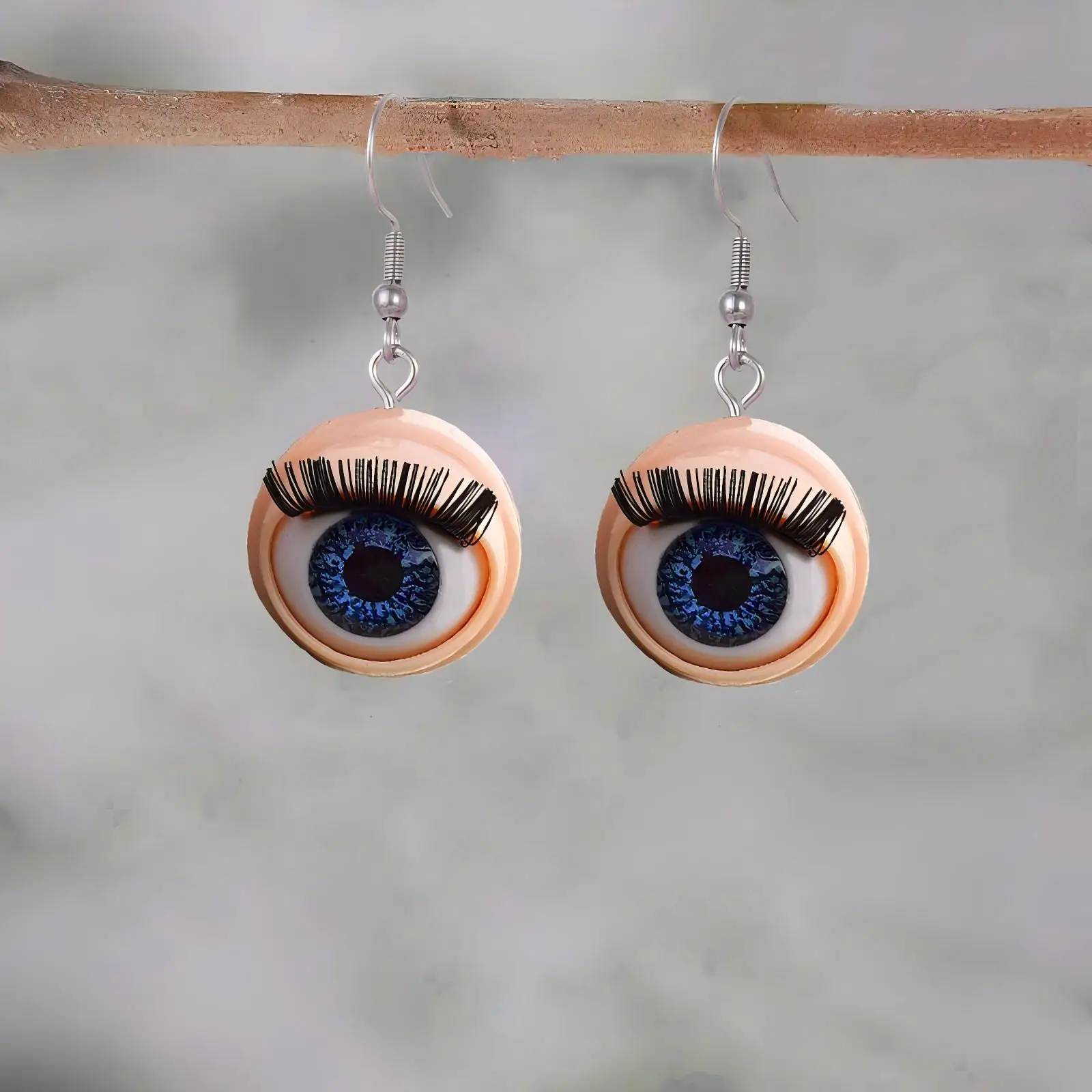 1 Pair of Horrible Funny Earrings Blink Eyeball Doll Blink Eyeball Chic Collection