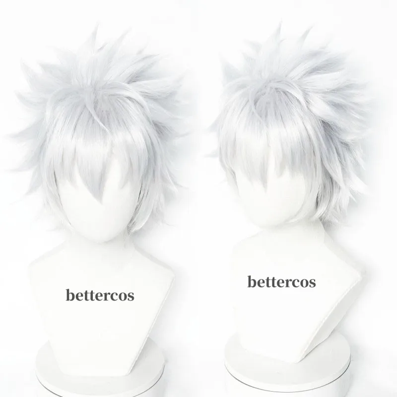 Gintama Sakata Gintoki Anime Silver Soul Cosplay perucas de cabelo sintético para homens, peruca branca curta Cos, boné