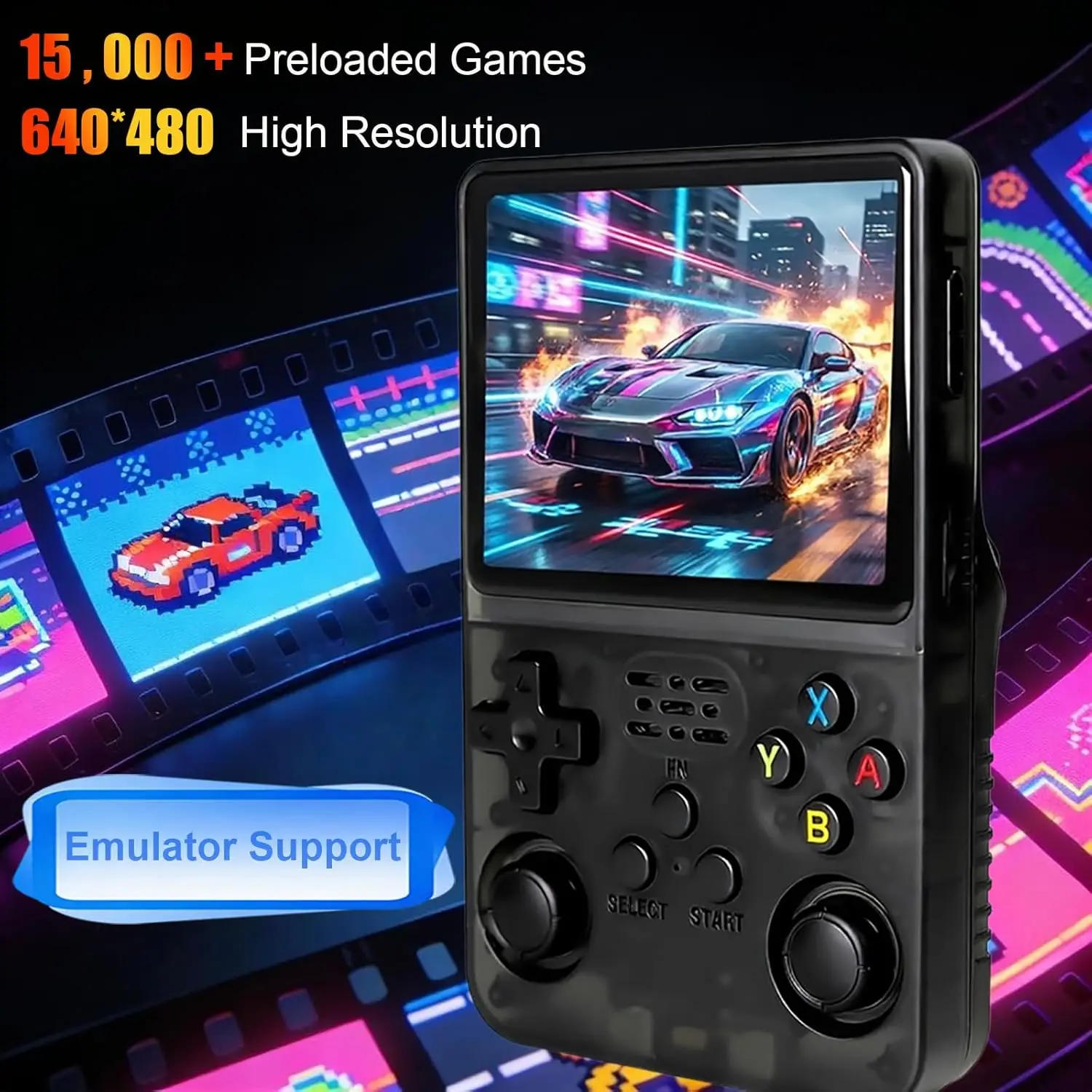 R36s Retro Handheld Game Console 640x480 Retro Gaming Console 3.5 Inch IPS HD Screen with Portable Open Source Linux System