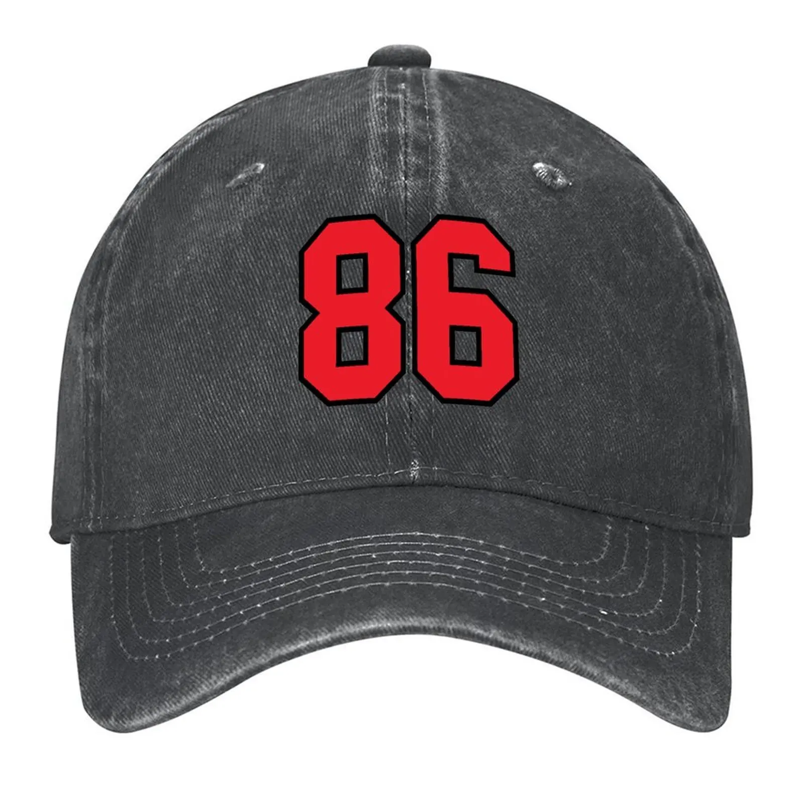 

86 Sports Jersey Eighty Six Red Number Black Baseball Cap New In The Hat Golf Cap Golf Women's Men's