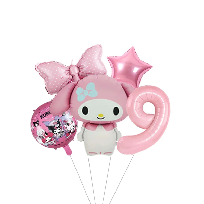 My Melody Rosa Cartoon-Charakter Mylar-Ballon Helium-Ballon für Mädchenparty Babyparty Wanddekoration – Detail 9