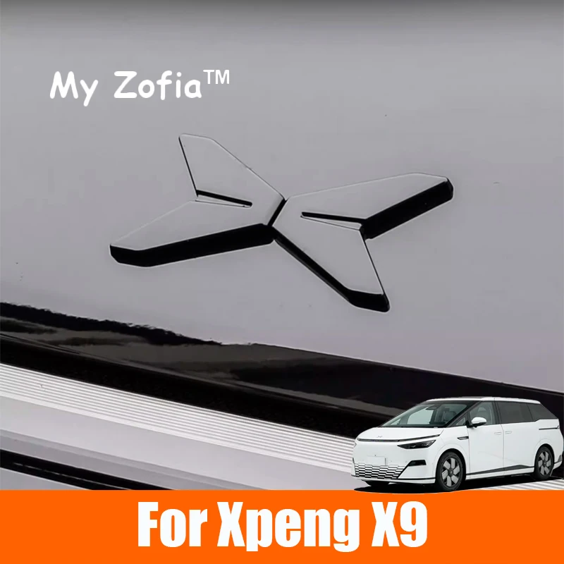 

For Xpeng X9 XiaoPeng 2024 2025 2026 Car Black Samurai Logo Blackened Cover Upgraded Exterior Decoration Stickers Accessories