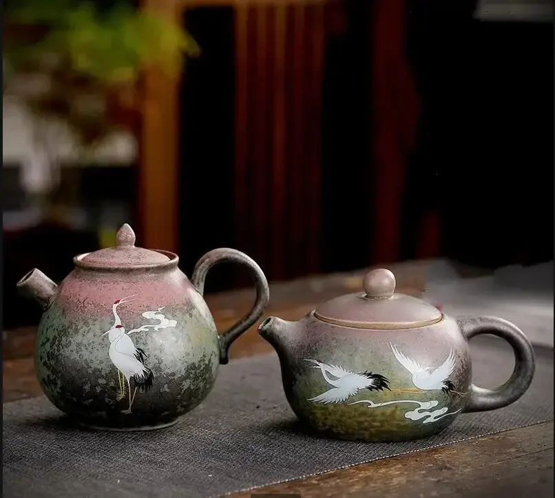 

Винтажная печь для изменения керамики Чайник Китайский набор фарфоровый чайник Улун Чайник ручной работы Цзиндэчжэнь на заказ