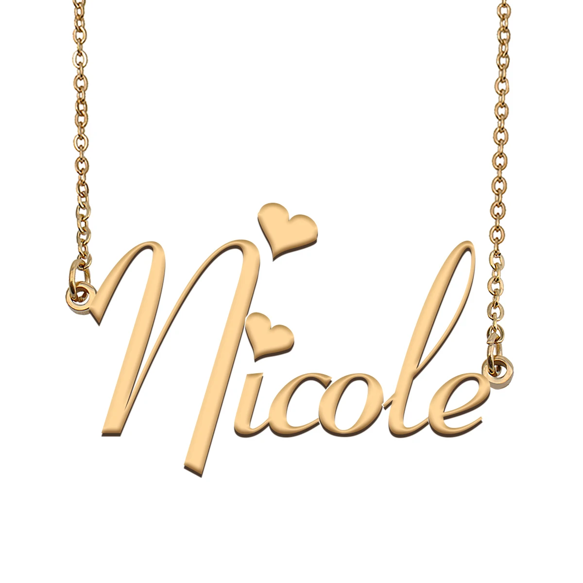 Nicole Name Necklace Personalised for Women Charm Stainless Steel Gold Plated Alphabet Letter Pendant Jewelry Best Friends Gift