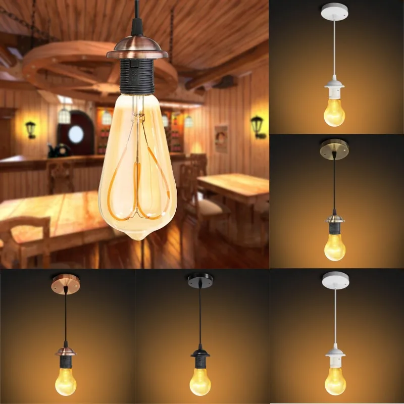 INDA-Lampe Suspendue Vintage à Vis, avec Base à Douille, Éclairage de Loft Industriel