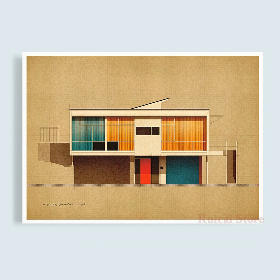 Harry Seidler, Rose Seidler House Poster Canvas Art Room Wall Painting Home Decor ﻿