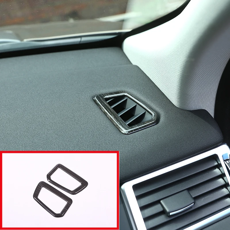 2 Pcs For Land Rover Discovery Sport 2015 2016 2017 Black Wood Grain ABS Dashboard Air Conditioning Vent Outlet Frame Trim