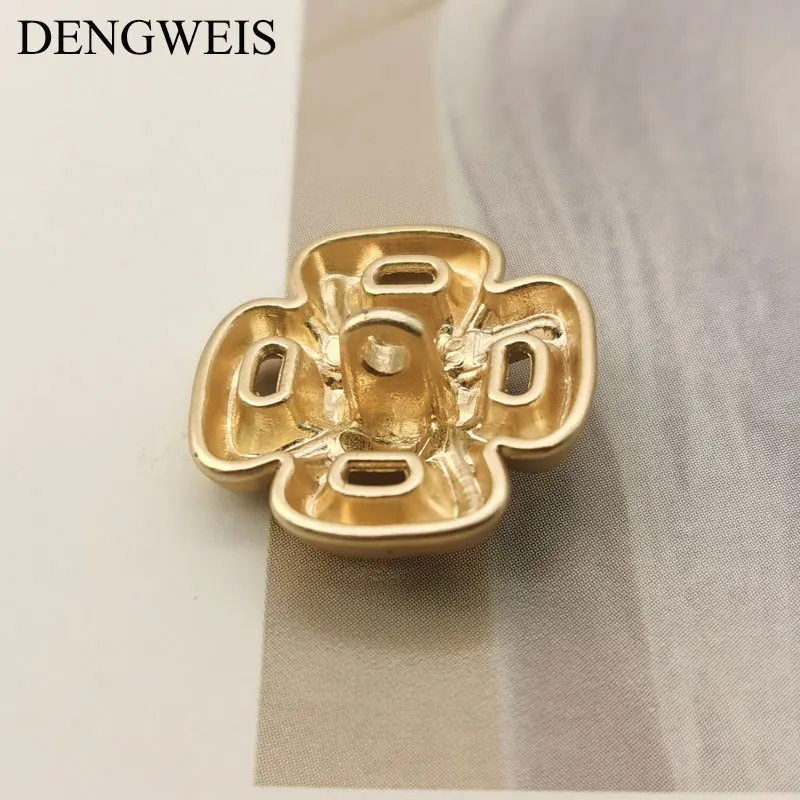 6 stücke 15mm 20mm Hohl Kreuz Vintage Gold Metall Knöpfe Für Kleidung Wolle Mantel Pullover Jacke Nähen zubehör Nähen Knöpfe – Detail 3