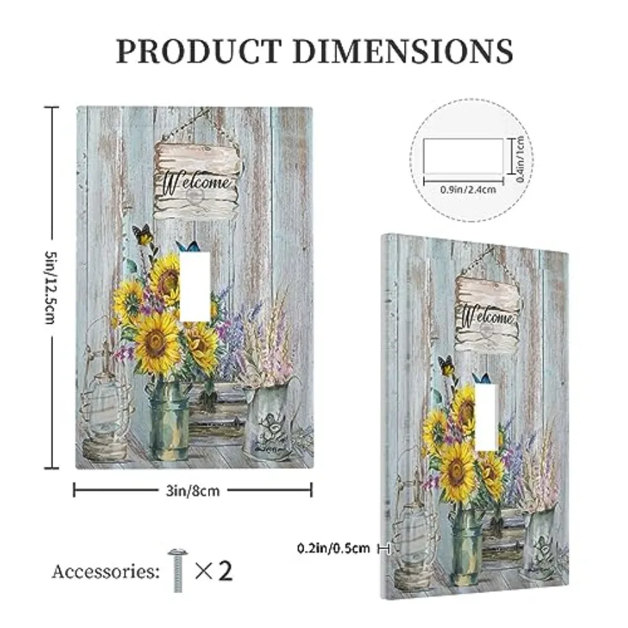 Sunflower Vintage Wooden Light Switch Covers Sun floral Decorative Switch Electrical Face house Home Livingroom Decor