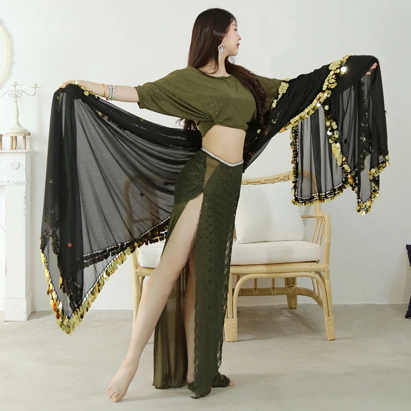 

Women Belly Dance Scarf Malaya Indian Dance Sequins Hip Scarf Party Latin Bollywood Dance Performance Show Veils Props