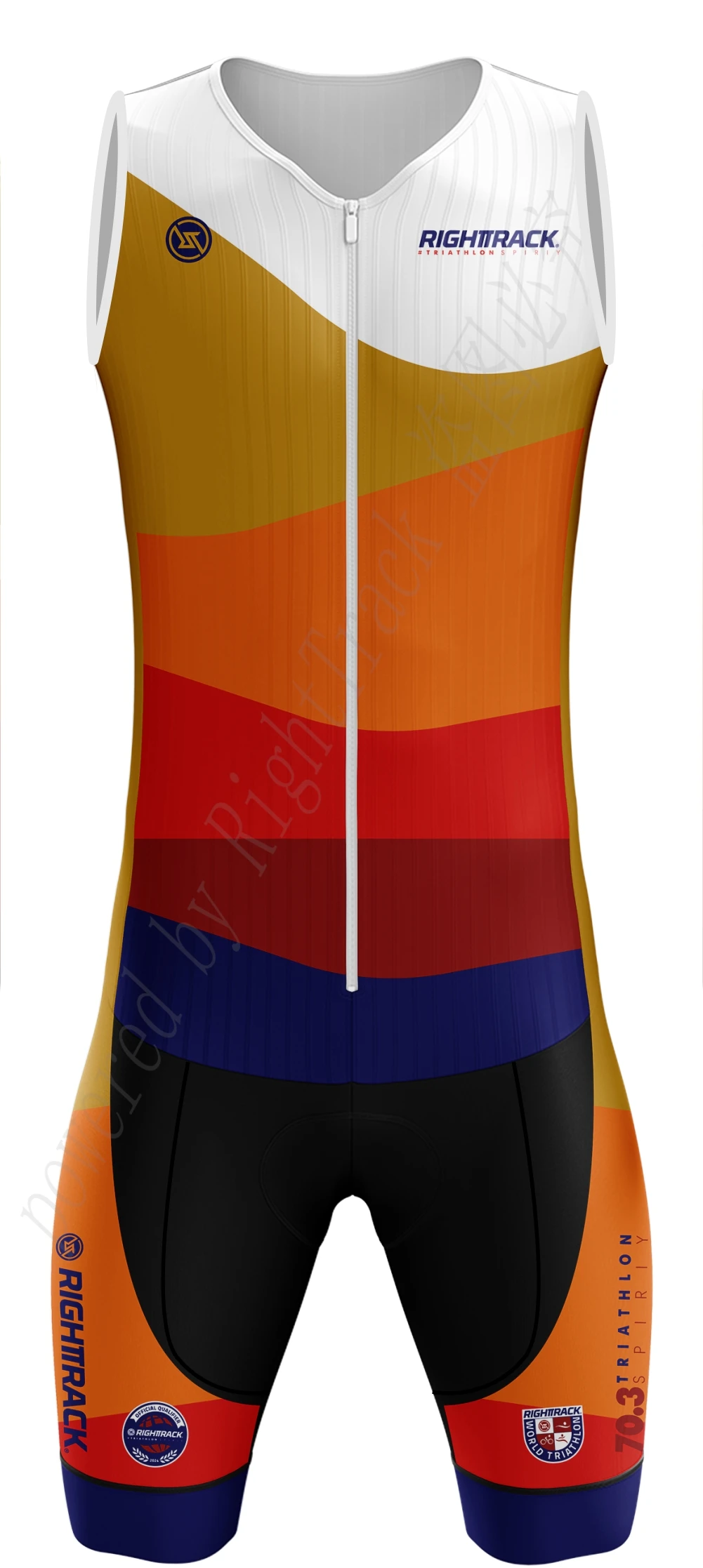 2024 World Triathlon MAN70.3 Trisuit Sleeveless Skinsuit Clothing Jumpsuit Swimming Cycling Running City Race RT Apparel