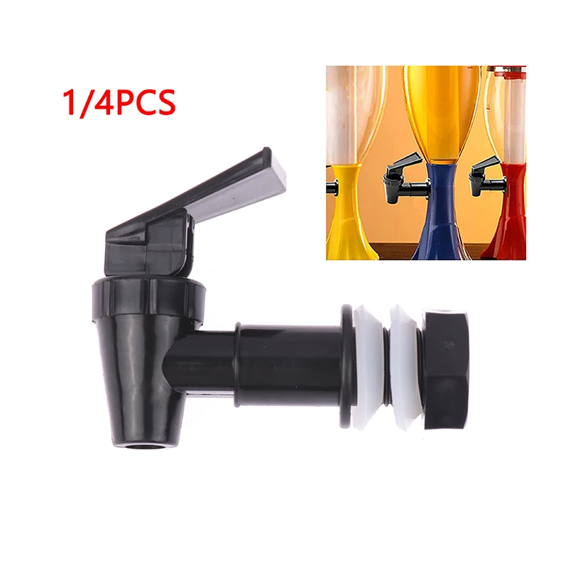 1/4PCS Replacement Cooler Black Faucet Water Dispenser Tap Set Plastic Spigot Of Water Filter Dispenser Reusable Spigot Spout