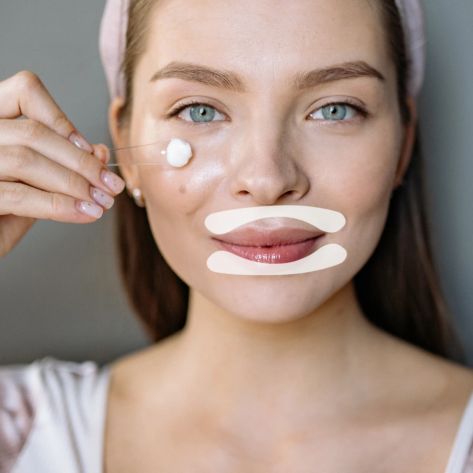 Máscara labial para redução de rugas, efeito iluminador, umidade de longa duração, suavização noturna, plumagem