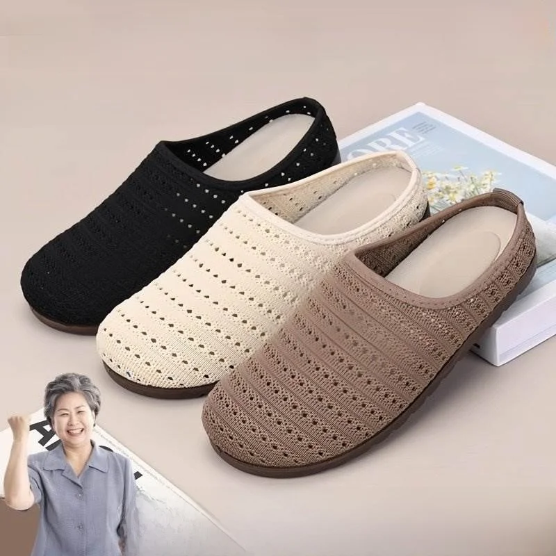 

Elderly Women's Summer Indoor Outdoor Slip-On Slippers Soft Bottom Anti-Fall Anti-Slip Flat Bottom Slipper New 2026 Style