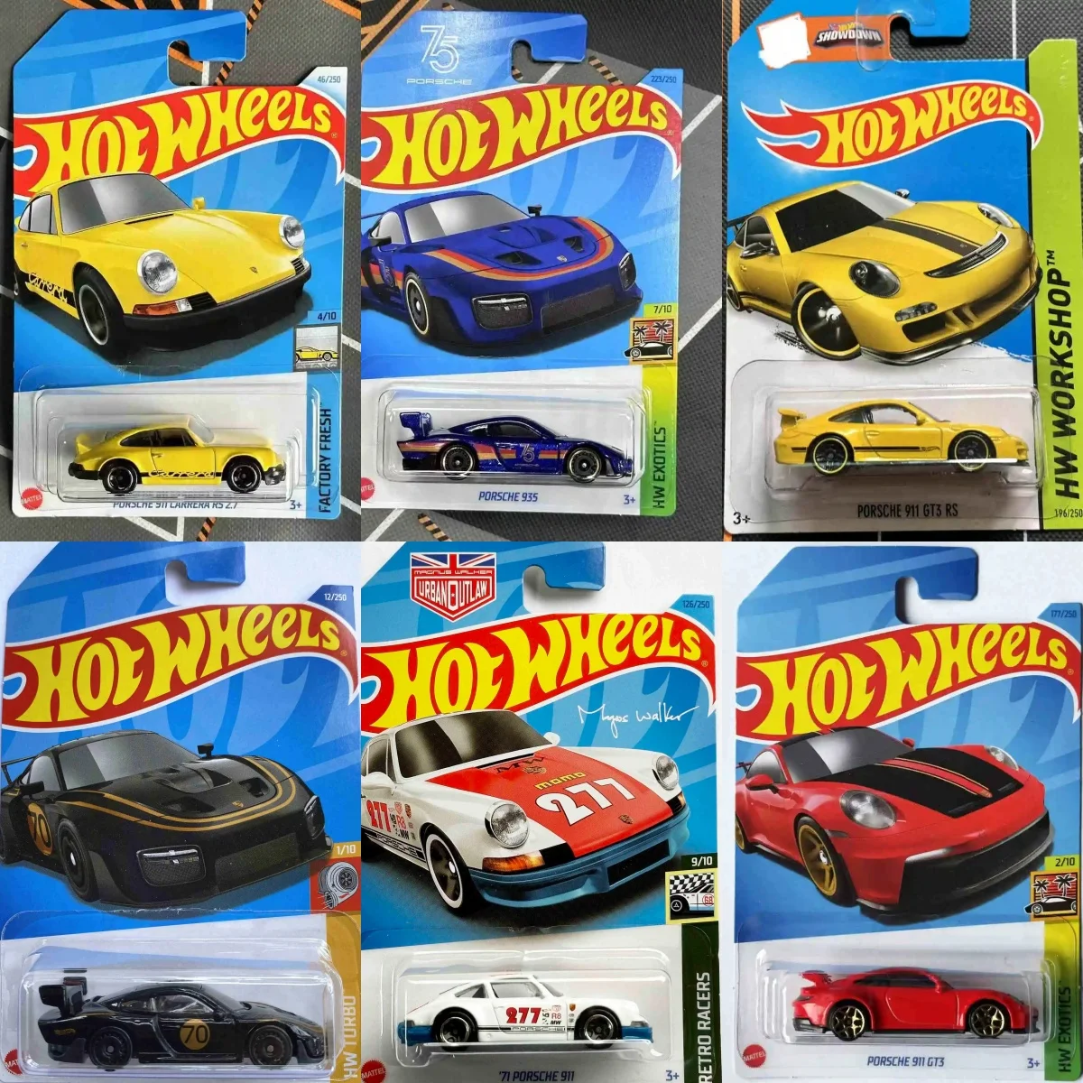 

New Mattel Hot Wheels Premium Porsche Serie 1:64 Ornament Collec Diecast Vehicle Model Car Brand Desktop Toy Chlid Birthday Gift