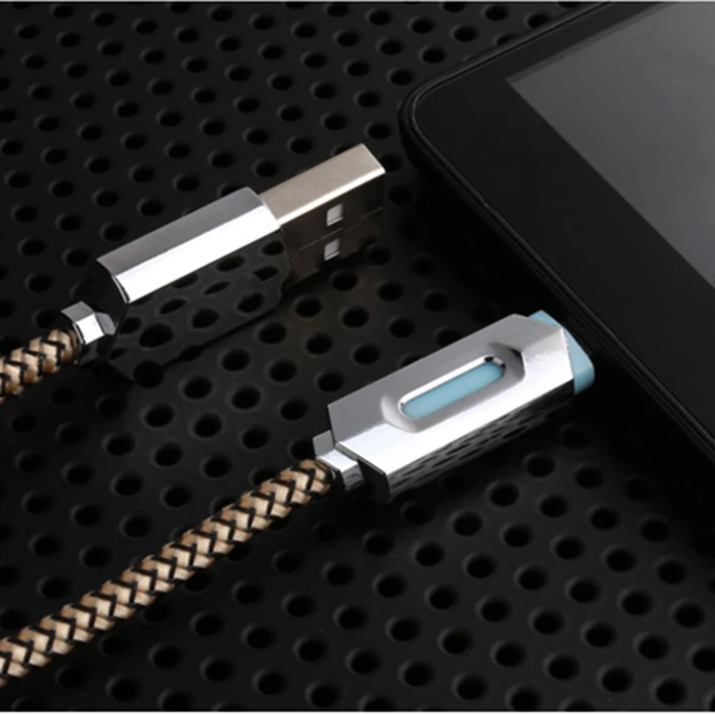 

Micro USB Charging Braided Usb Cord Data Braided LED Light Indicator Compatible Micro Usb Cable USB 2.0
