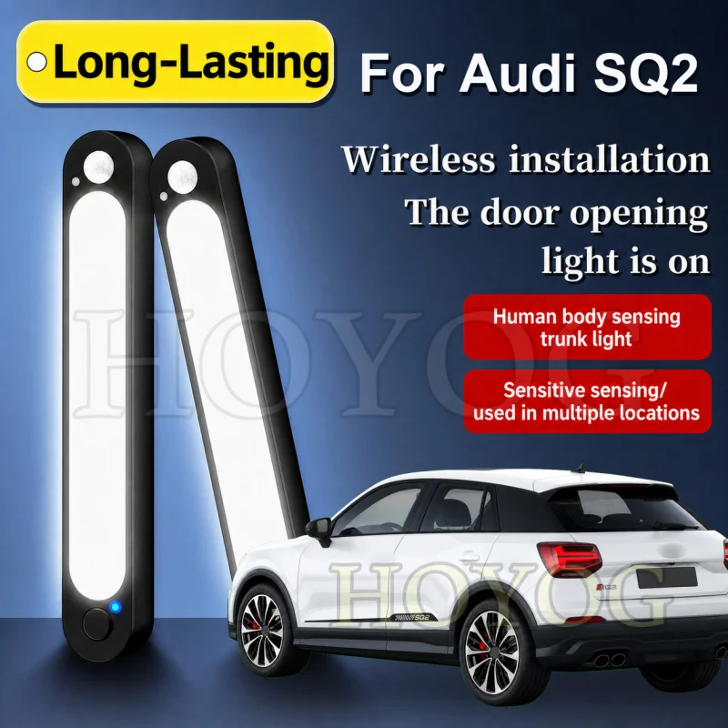 For Audi SQ2 2018-2026 Car Trunk Light LED Lamp Wireless Sensor Cordless Stick On Boot Cargo Light Compact SUV Interior