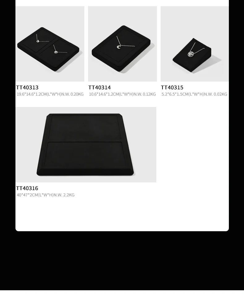 Oirlv Schwarze Schmuckablagen Organizer Display für Armreifen, Ringe, Ohrringe, Halsketten, Anhänger, Samt-Schmuckablagen, Schmuckgeschäft-Display-Set – Detail 8