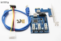 Переходная карта PCI Express E 1X слот карты расширения PCI-E 1 до 3 расширения адаптер 2 Слои печатной платы + 60 см USB 3,0 кабель для добычи полезных ископаемых
