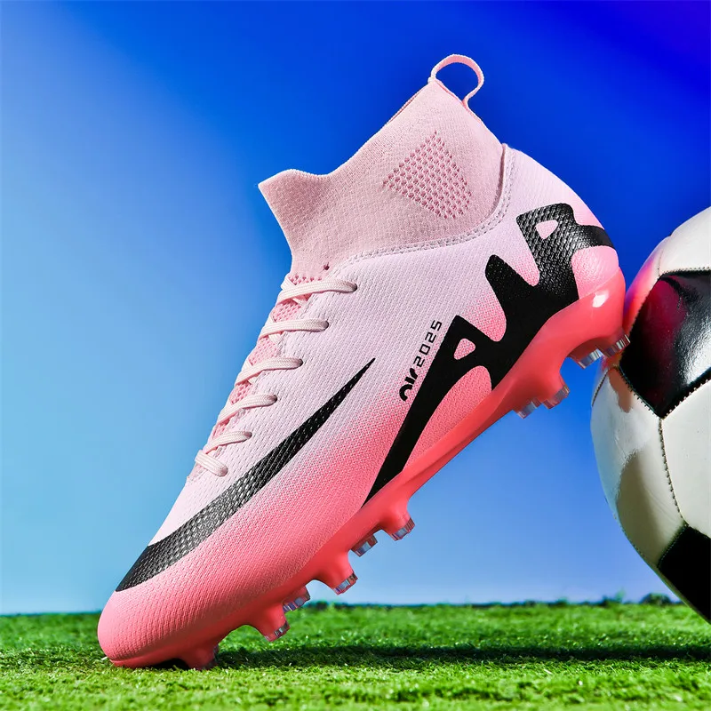 

New Men Cleats Grass Soccer Shoes TF/FG Futsal Indoor Sport Training Football Boots Ankle Kids Match Hot-selling High-quality