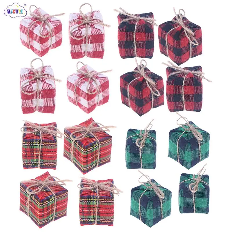 5Pcs Dollhouse Miniature Christmas Gift Box Holiday Party Decor Pendant Kids Pretend Play Toy Doll House Accessories